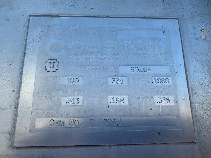 Used CSE Jacketed Ribbon Blender