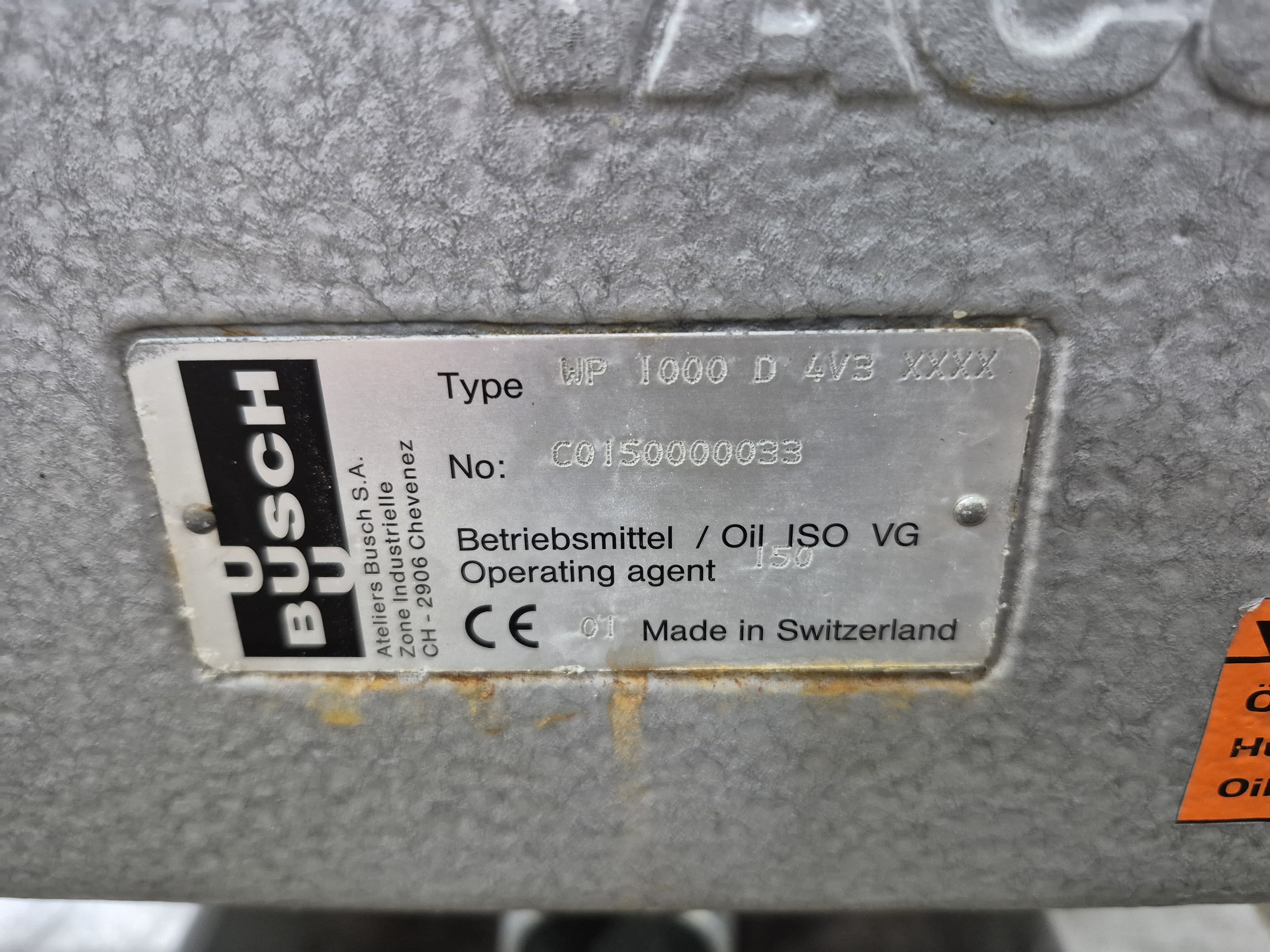 Used Busch Puma WP 1000 D4V3 Vacuum Pump