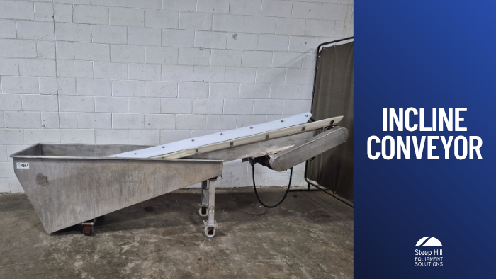 Used Incline Conveyor with Dump Tank