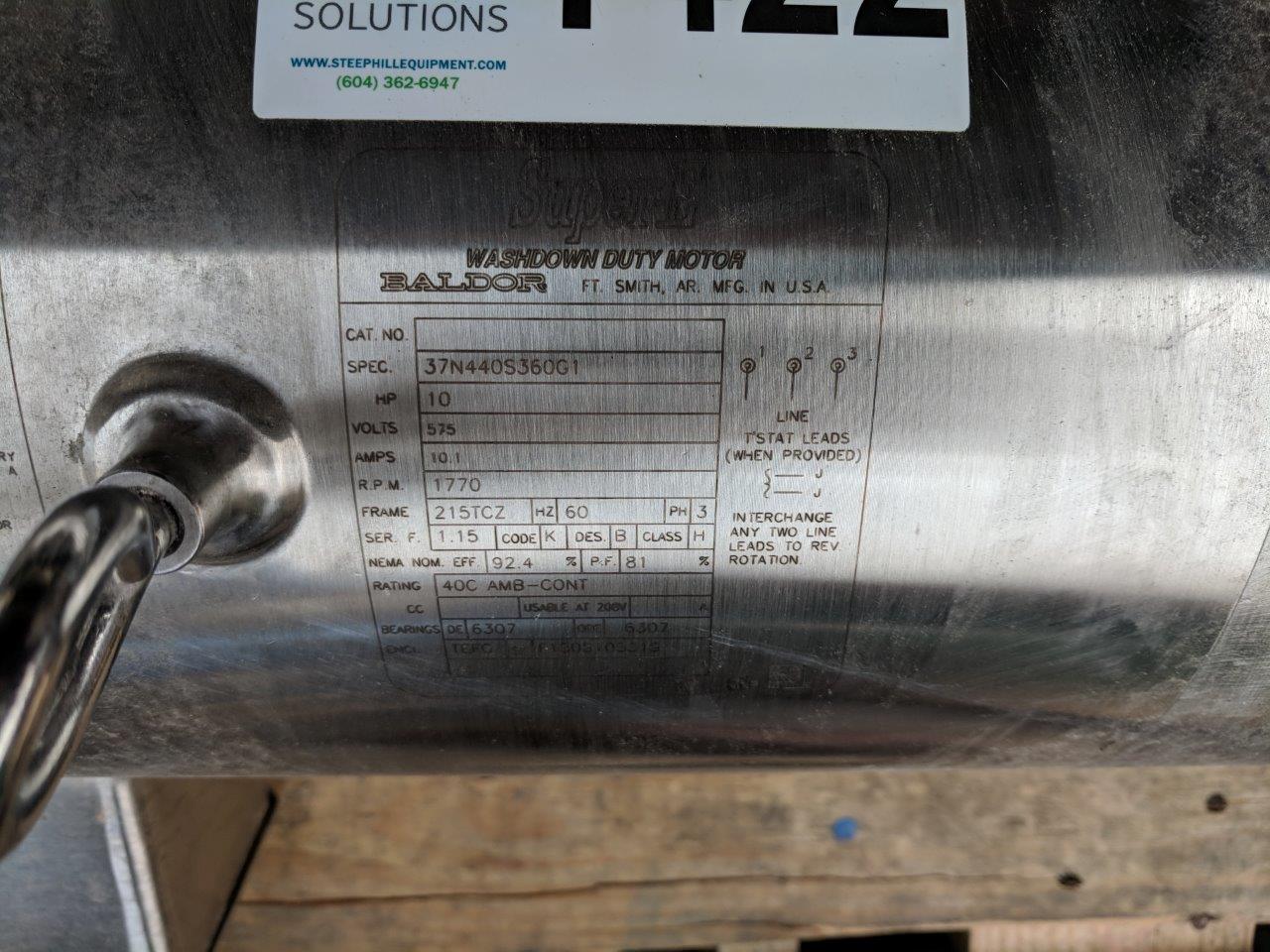 Used Baldor 10hp Washdown Motor