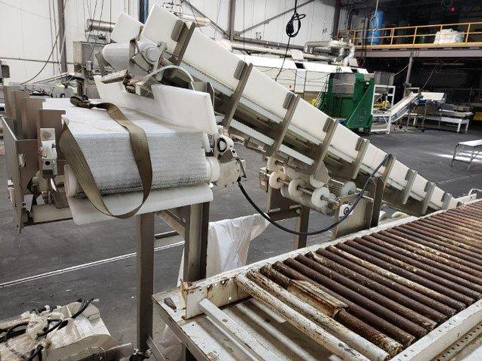 Used Cleated Incline Conveyor with Diverter Conveyor