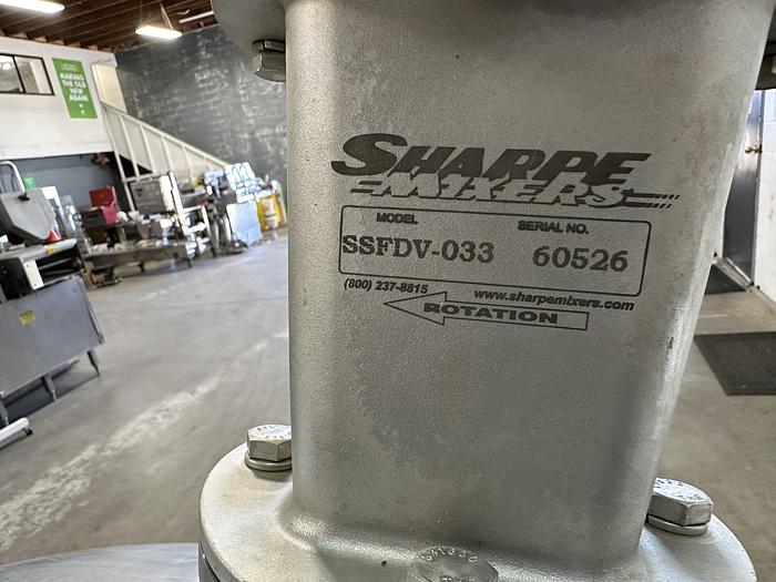 Used Stainless Steel Tank w/ Sharpe Mixer