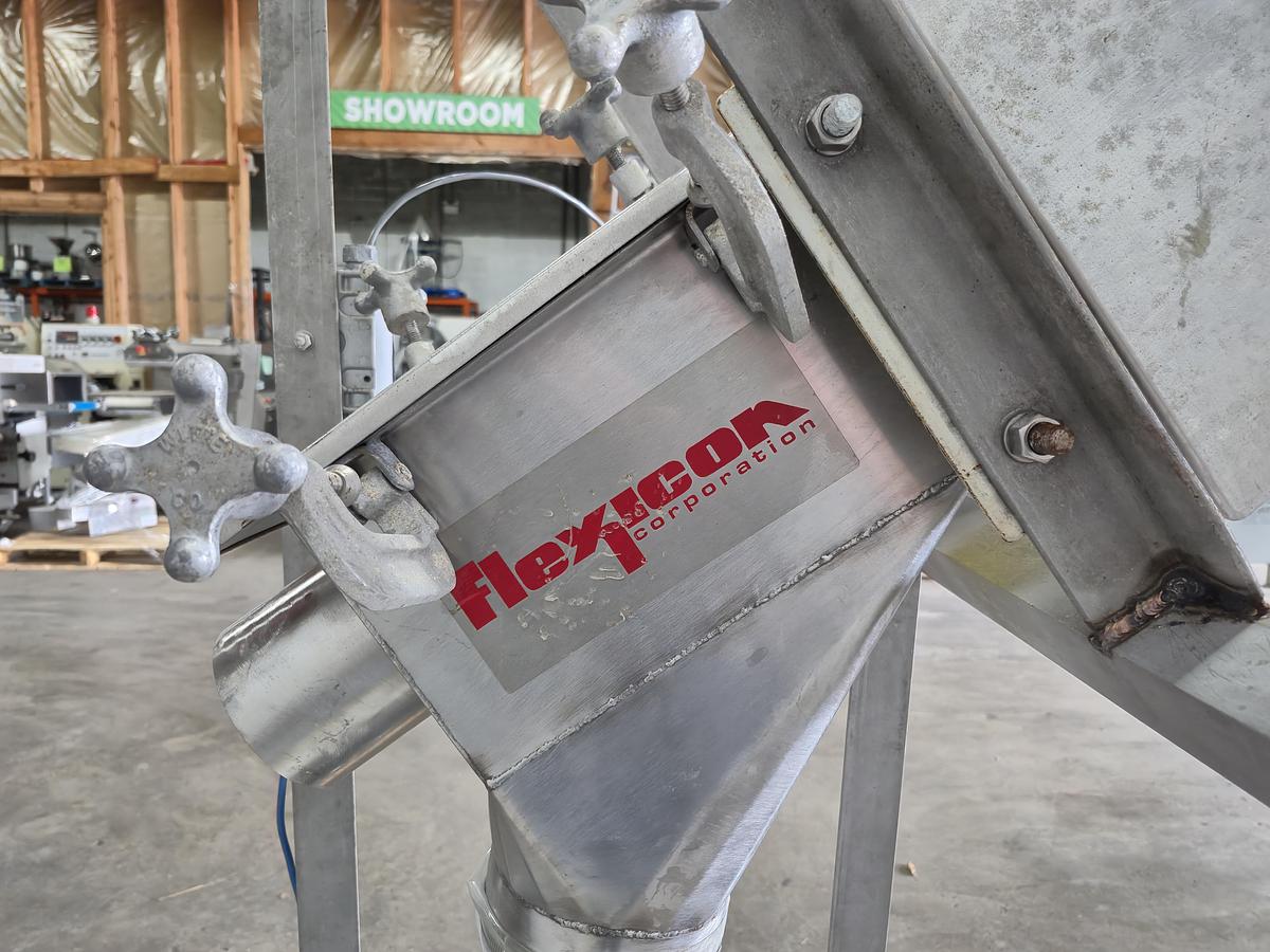 Used Flexicon Stainless Steel Flexible Screw Conveyor Drive & Charging Adapter Assembly