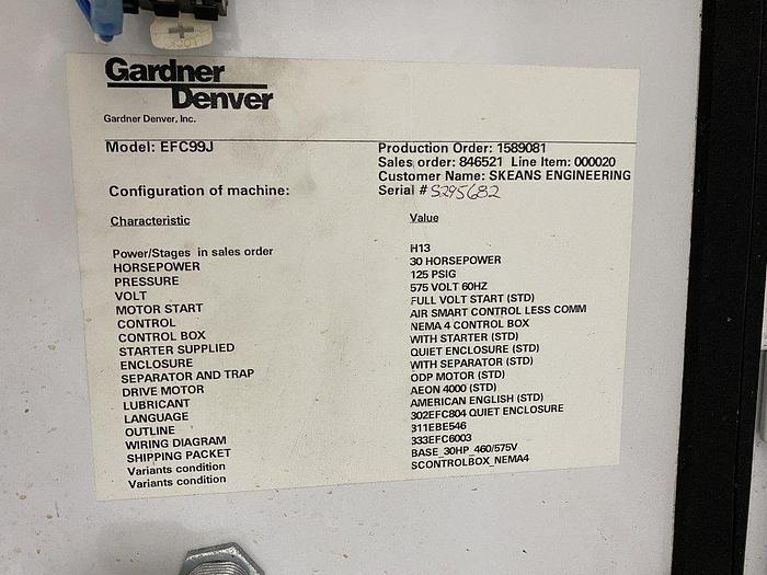 Used GD Integra EFC99J Rotary Screw Compressor