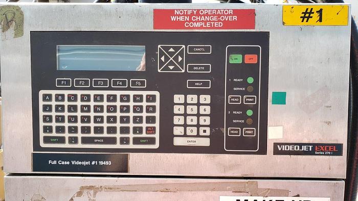 Used Videojet Excel/270i Back-to-Back Inkjet Printers