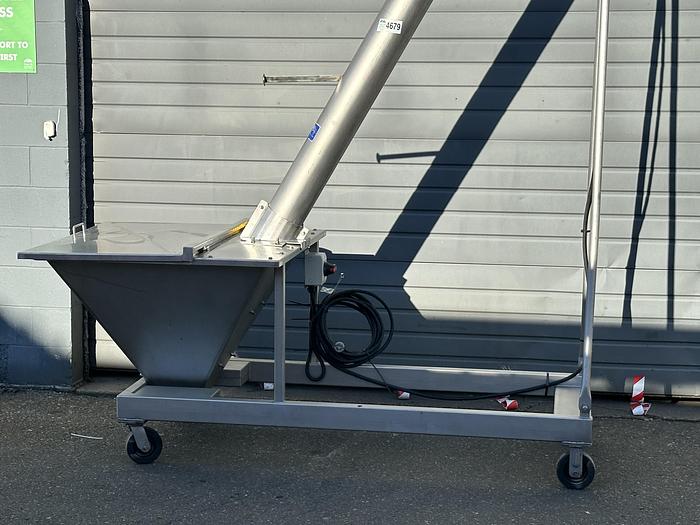 Used Incline Auger Conveyor with Hopper
