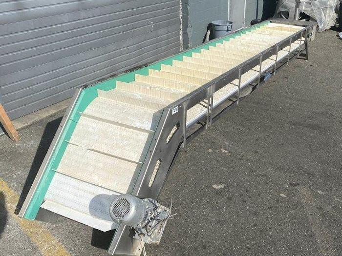 Used Bigtem Flighted Incline Conveyor