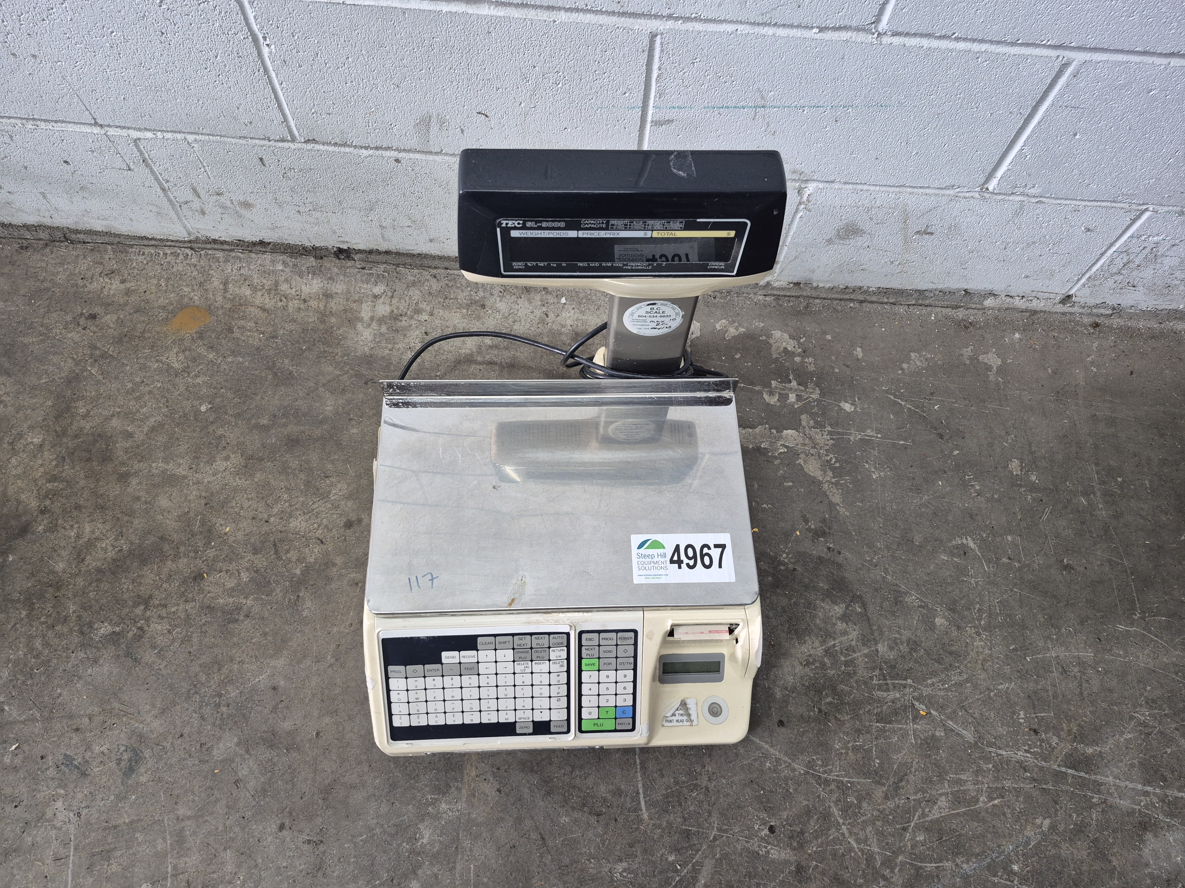 Used TEC Digital SL-9000 Label Printing Scale