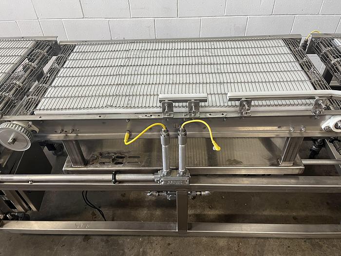Used Three-Section Wire Conveyor with Rails