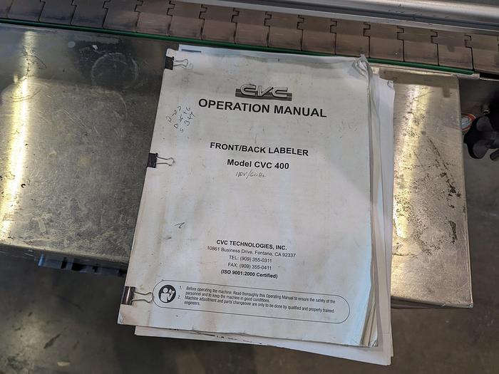 Used CVC 400ii Pressure Sensitive Labeler