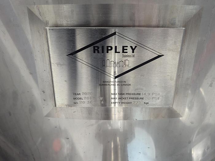 Used Ripley Stainless 20HL Jacketed Fermentation Tank