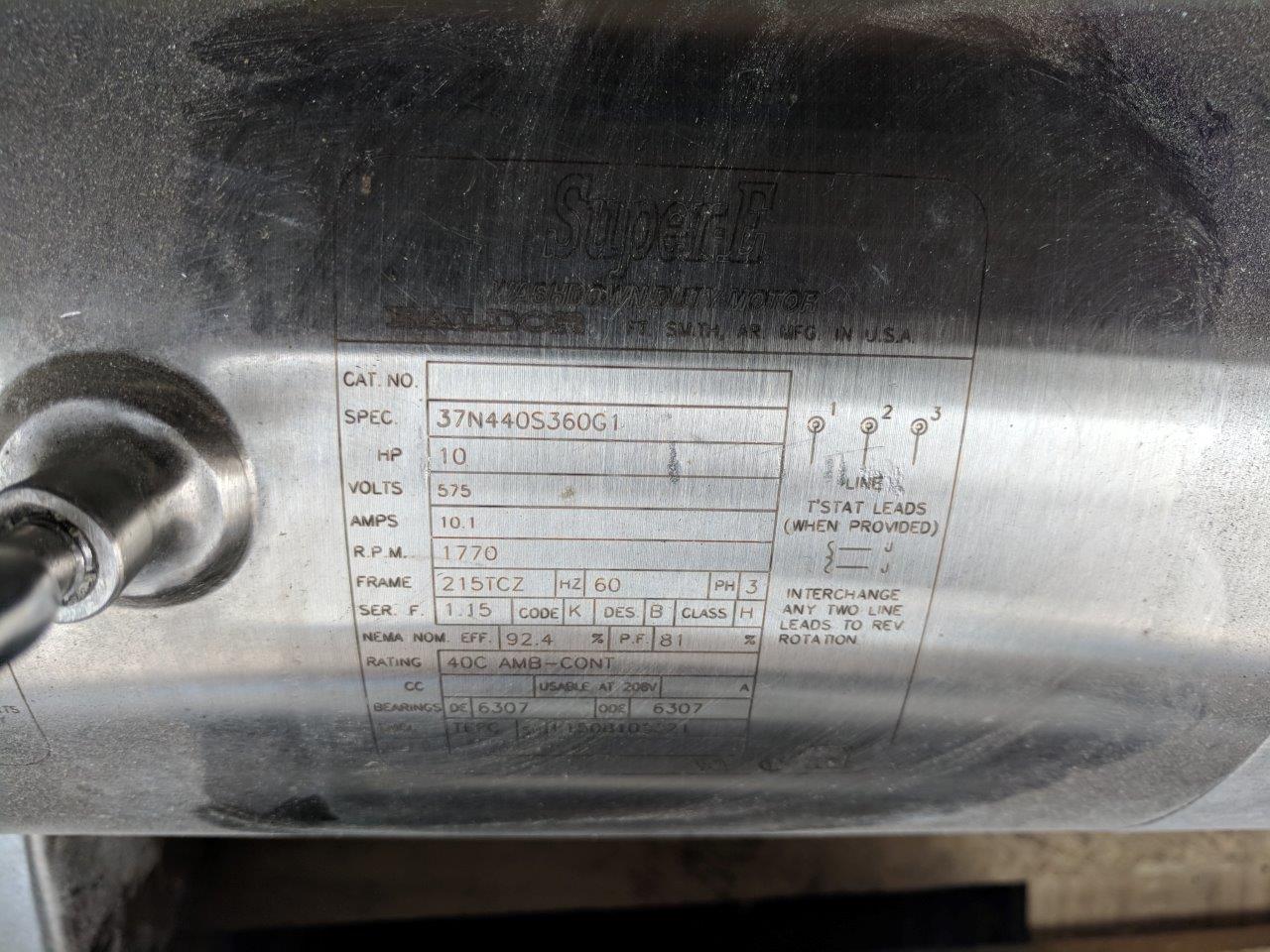 Used Baldor 10hp Washdown Motor