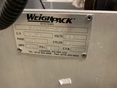Used WeighPack Vertek-750 VFFS Bagger