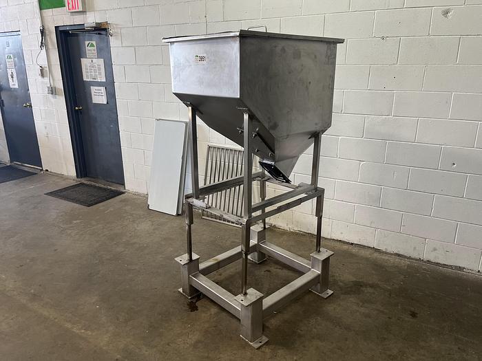 Used 9 CF Stainless Steel Hopper Tote