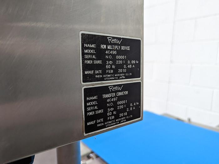 Used Rheon 4C496-7 Row Multiple Device-Transfer Conveyor