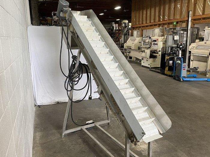 Used 8' Cleated Incline Conveyor
