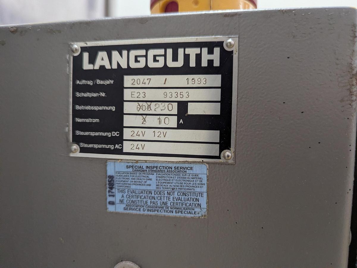 Used Langguth Cold Glue Labeller with Conveyor