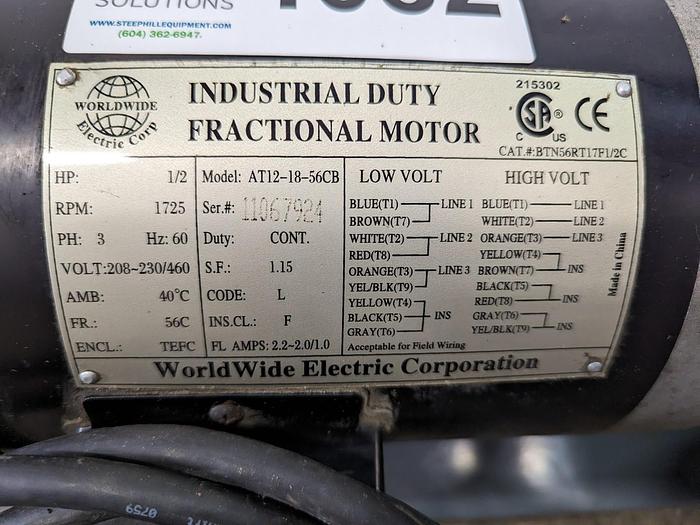 Used GAST 1/2 Hp Vacuum Pump