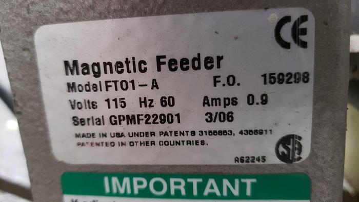 Used Syntron FT01-A Magnetic Vibrating Feeder
