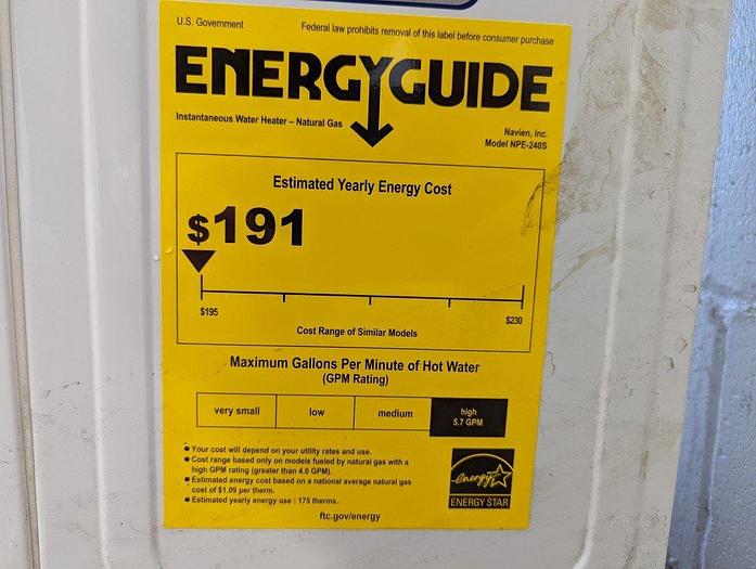 Used Navien NPE-240S Tankless Water Heater