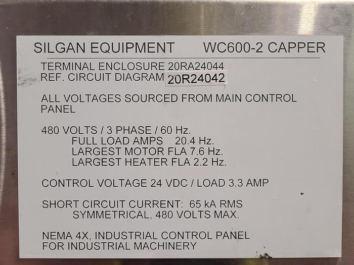 Used Silgan WC600-2 Capper