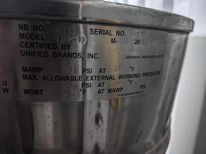 Used Groen TDB-40 40 Qt. Jacket Kettle