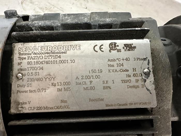 Used Sew-Eurodrive 0.5HP Gear Motor