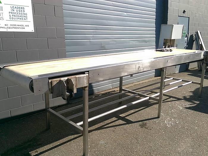 Used 15' long by 33" wide Sorting Conveyor