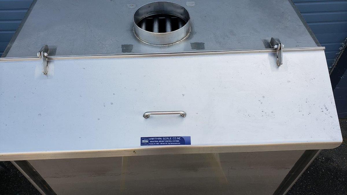 Used Stainless Steel Hopper with Vibratory Feeder on Load Cells