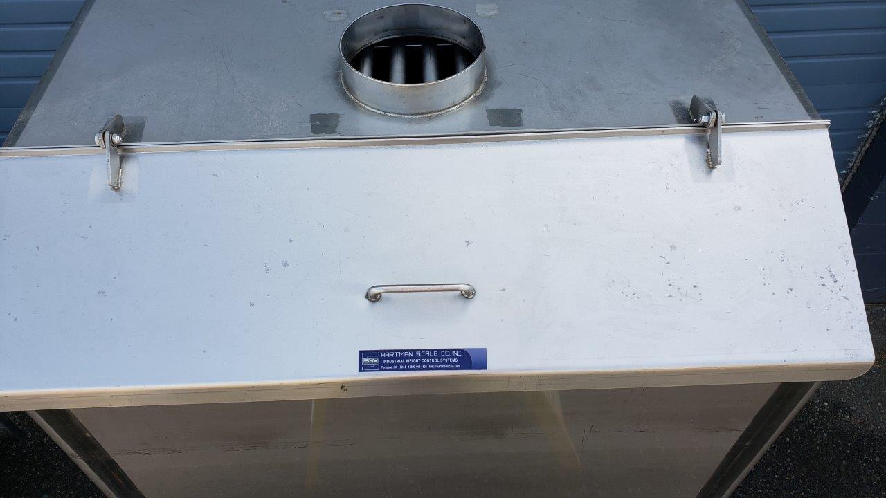 Used Stainless Steel Hopper with Vibratory Feeder on Load Cells