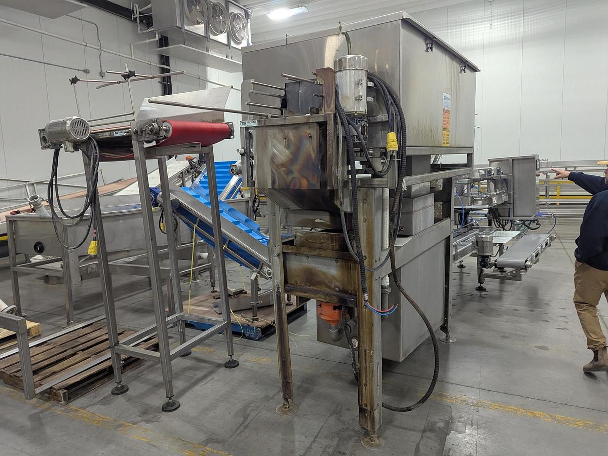 Used Andgar Tray Washer with Infeed & Outfeed Conveyors