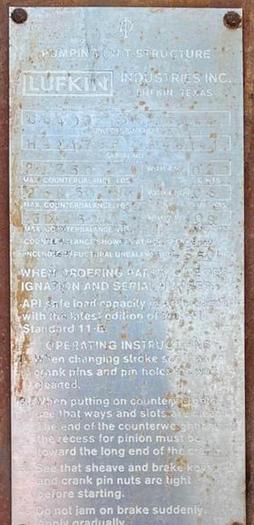 Used 640 Lufkin Pumping Unit w/ DP-60 Gas Engine