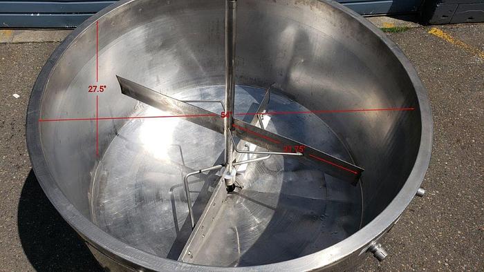 Used 1500L Insulated SS Tank with Agitator