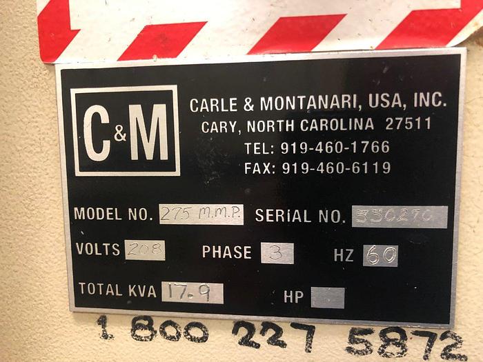 Used Carle & Montanari 275 MMP Chocolate Molding Line