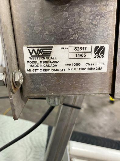 Used Western M2000A Roller Conveyor Bench Scale