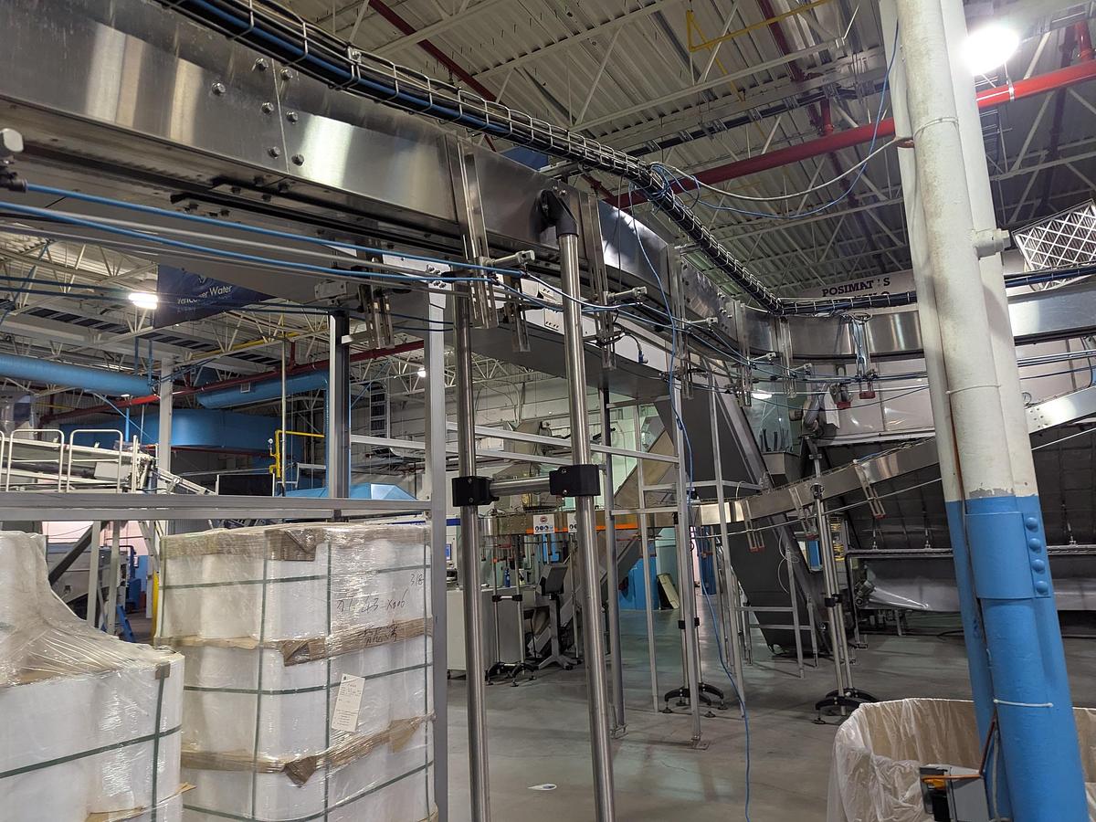 Used Posimat Bottle Silo and BI-N-35 Unscrambler