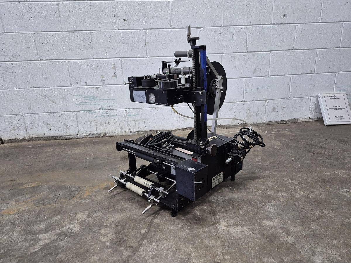 Used Auto Labe Semi-Automatic Labeller with Hot Stamp Imprinter