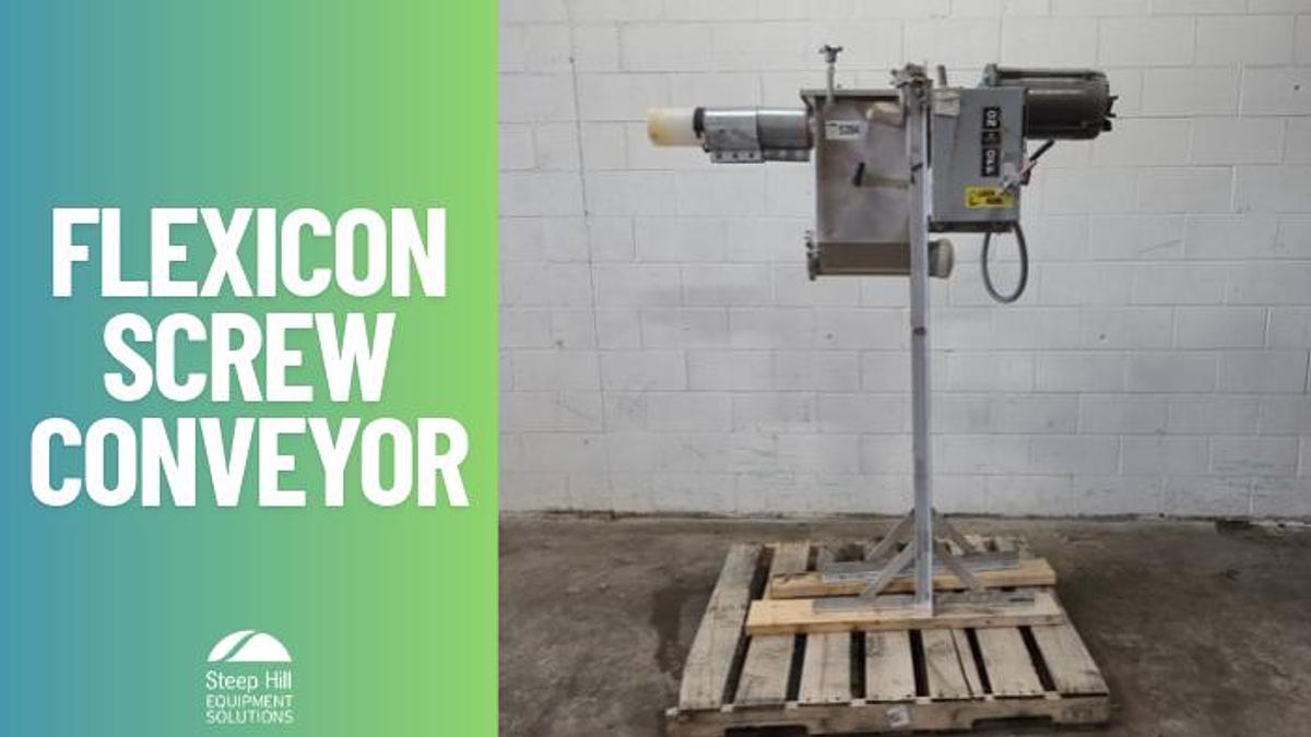 Used Flexicon Flexible Screw Conveyor Discharge Head & Drive