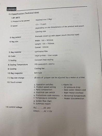 Used LeePack RP Simplex Rotary Fill Seal Machine