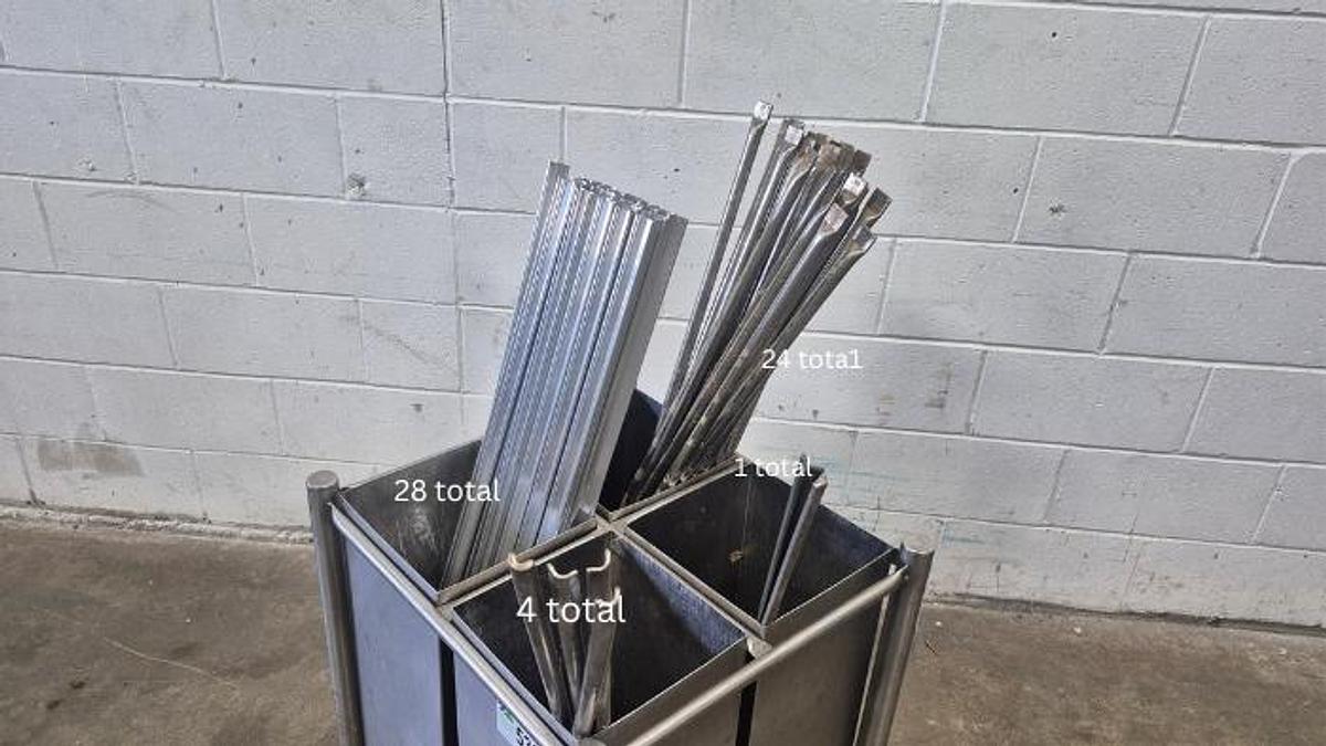 Used Stainless Steel Mobile Smoke Stick Trolley with Smoke Bars