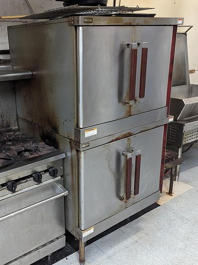 Used Vulcan Double-Stack Gas Convection Ovens