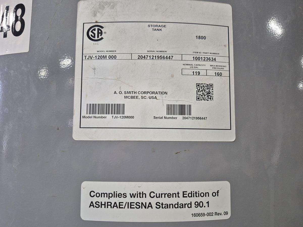 Used A.O. Smith Jacketed Vertical Commercial Storage Tank