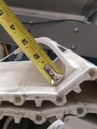 Used White 16” Conveyor Belt with Scoops