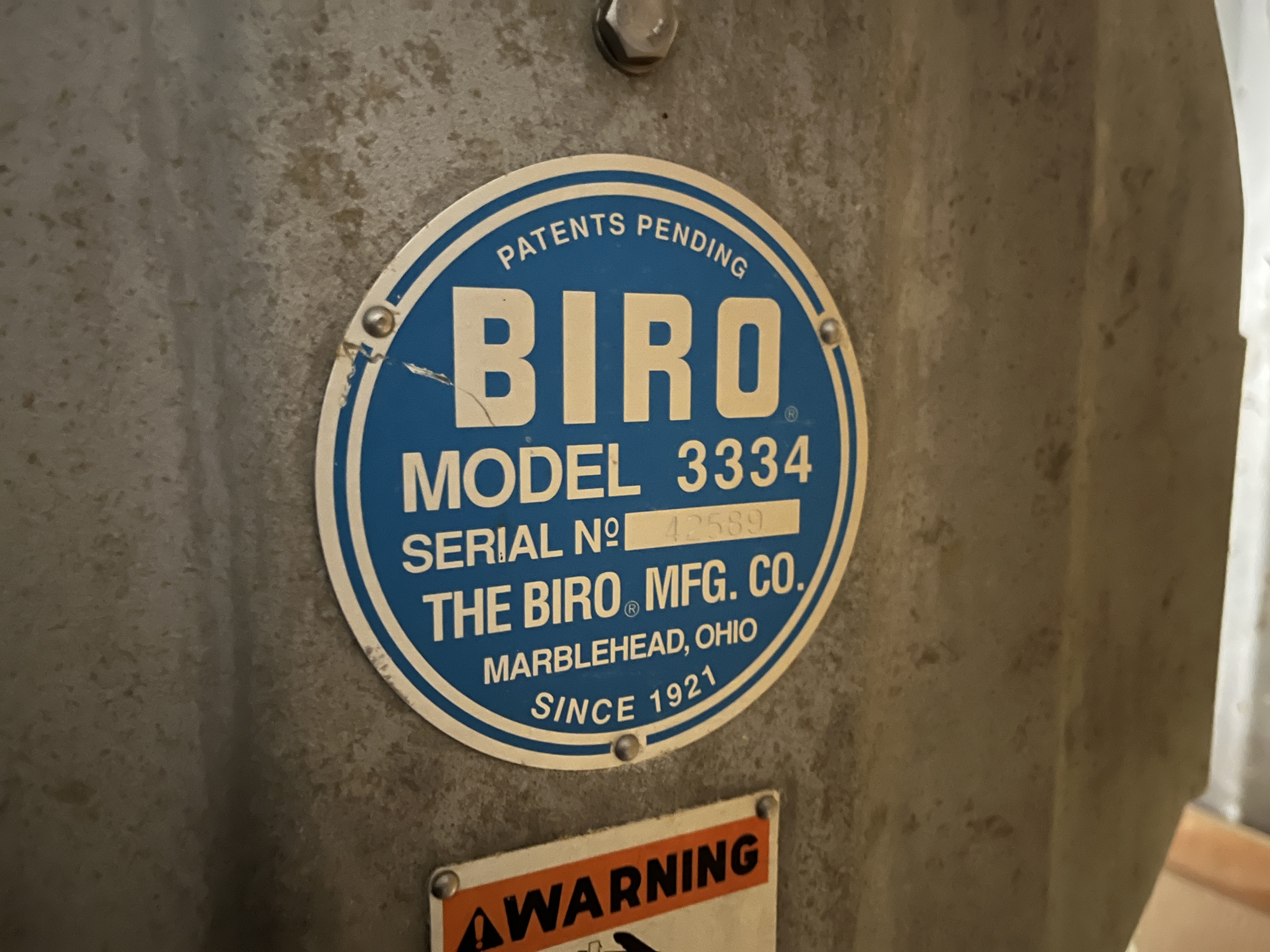 Used BIRO 3334 Band Saw