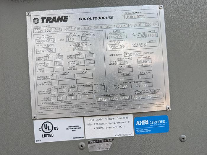 Used Trane Air-Cooled Scroll Chiller