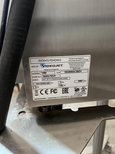Used Videojet Ink Jet Coding Machine 1550