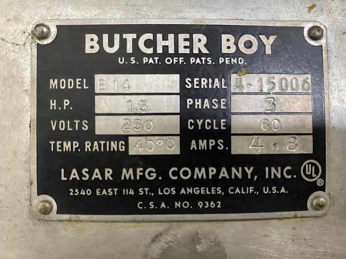 Used Butcher Boy B14 Band Saw