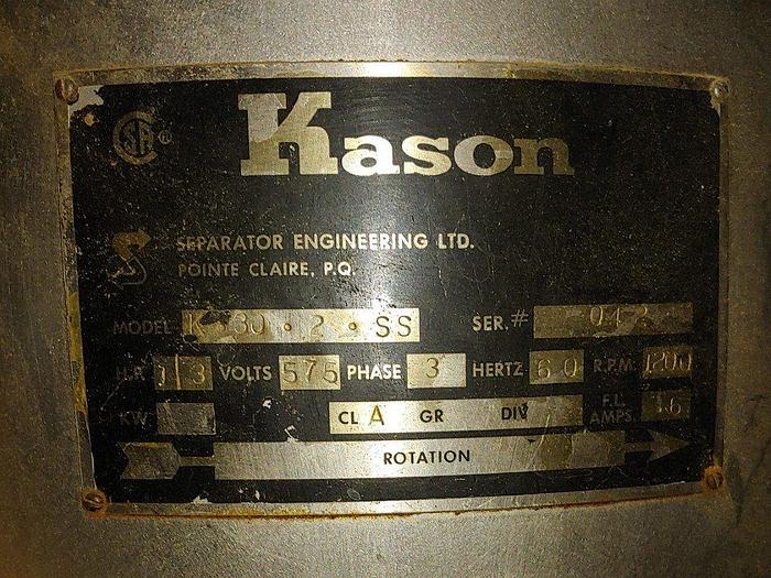 Used Kason SS Vibrating Screen Separator