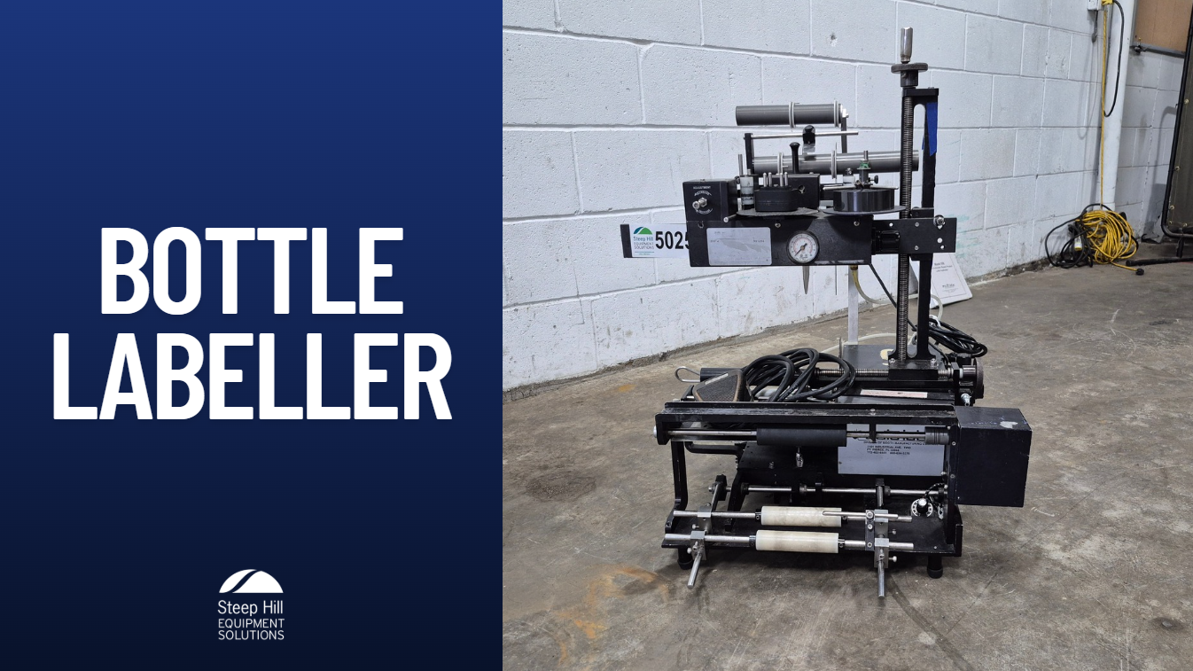 Used Auto Labe Semi-Automatic Labeller with Hot Stamp Imprinter