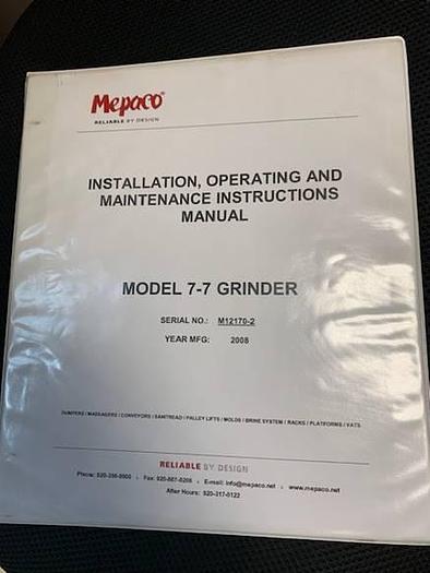 Used Mepaco 7-7 Industrial Grinder